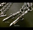 画像8: 1/3 Skull On Dagger With 2 Quarter Skulls & 7 Chain Links Necklace (8)