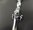 画像4: 1/3 Skull On Dagger With 2 Quarter Skulls & 7 Chain Links Necklace (4)