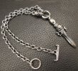 画像2: 1/3 Skull On Dagger With 2 Quarter Skulls & 7 Chain Links Necklace (2)