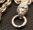 画像10: Medium Platinum Finish Lion With Quarter 10k Gold H.W.O & Anchor Chain Links Necklace (10)