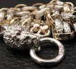 画像8: Medium Platinum Finish Lion With Quarter 10k Gold H.W.O & Anchor Chain Links Necklace (8)