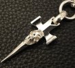 画像4: Half Single Skull Dagger Square Bottom & H.W.O With Quarter Skull & Small Oval Links Necklace (Platinum Finish) (4)