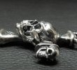 画像11: Large Skull On 2Skulls Hammer Double Face Dagger With 2Lions & Battle-Ax Small Oval Chain Links Necklace (11)