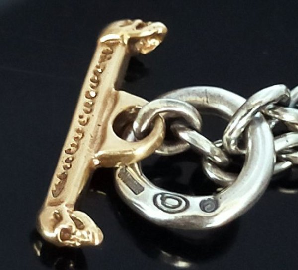 画像3: 1/16 Size 10k Gold T-bar With 3.9Chain Necklace (3)