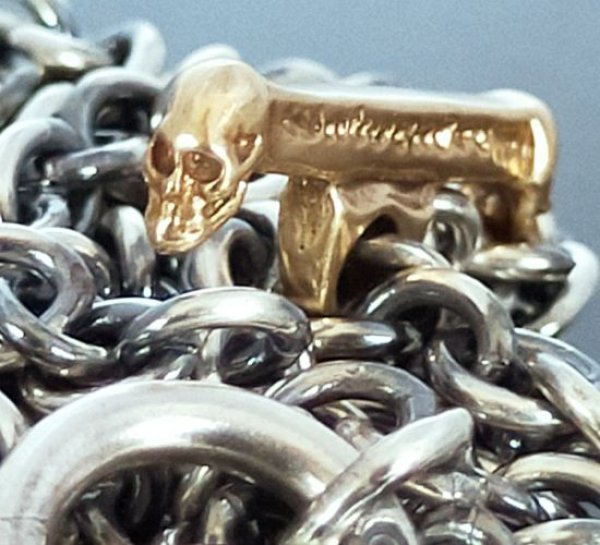 画像4: 1/16 Size 10k Gold T-bar With 3.9Chain Necklace (4)