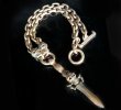 画像8: Single Skull Dagger With 2 Single Skulls & Small Oval Chain Links Necklace (8)