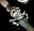 画像7: Single Skull Dagger With 2 Single Skulls & Small Oval Chain Links Necklace (7)