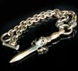 画像2: Single Skull Dagger With 2 Single Skulls & Small Oval Chain Links Necklace (2)