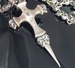 画像6: Quarter Hammer Cross With Half 2Skull & Half Double Face Dagger With Quarter Skull & Small Oval Links Skull On Cross Oval Necklace (6)