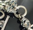 画像5: Single Skull With Macaroni 2 Single Skulls & Small Oval Chain Links Necklace (5)