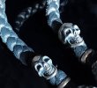 画像13: Half Face On Battle-Ax Cross With 2 Lions Braid Leather Necklace (13)