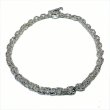 画像2: Half Textured Small Oval Chain Links Necklace [Platinum Finish] (2)