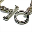 画像3: Half Textured Small Oval Chain Links Necklace [Platinum Finish] (3)