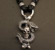 画像3: Half Skull On Snake braid leather necklace (3)