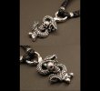 画像4: Half Skull On Snake braid leather necklace (4)