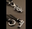 画像5: Half Skull On Snake braid leather necklace (5)