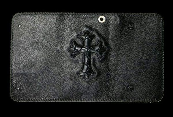 画像1: Crocodile Cross Inlay Buffalo Long Wallet (1)