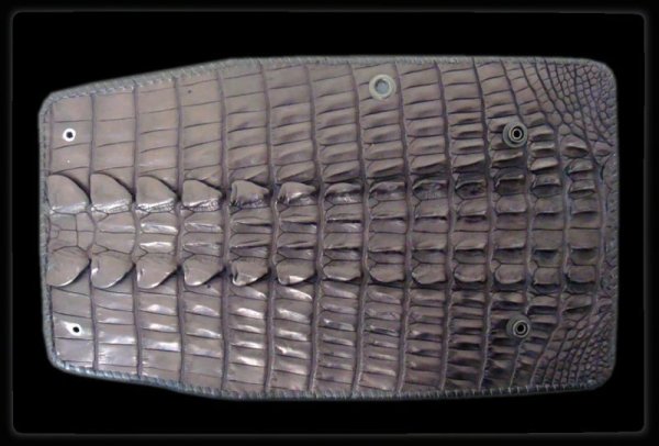 画像1: Crocodile Tail W-Spine(L) Long Wallet (1)