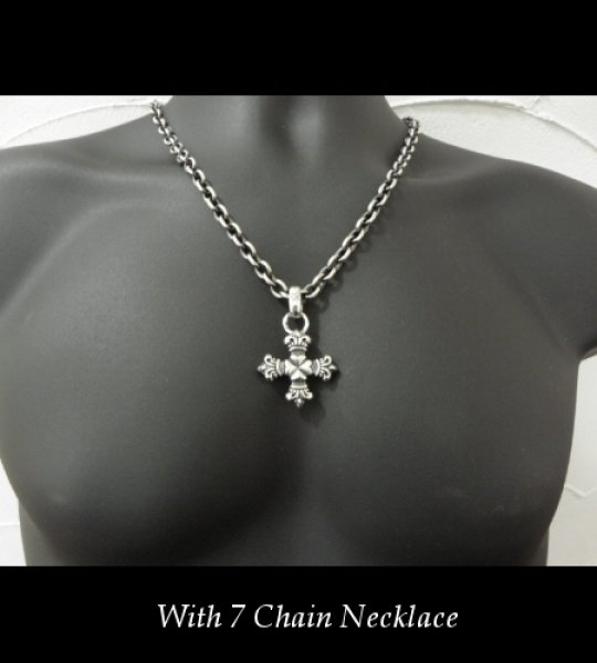 画像7: Half 4Heart Crown Short Cross With H.W.O Pendant (7)