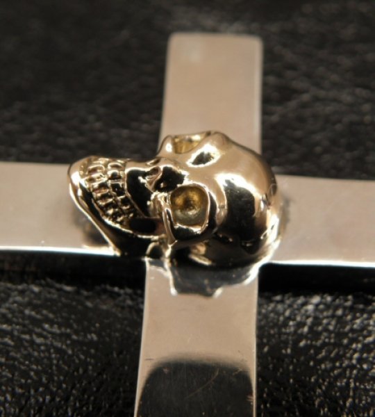 画像6: Gold Skull On Plain Cross Pendant (Small) (6)