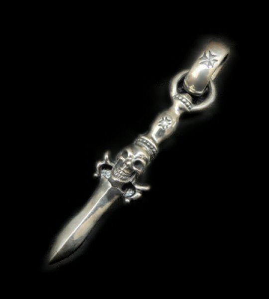 画像1: One third Skull On Dagger Pendant With H.W.O (1)