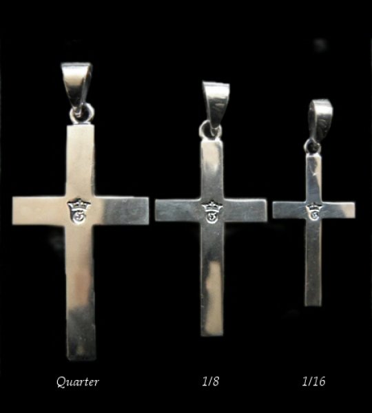画像1: G&Crown Plain Cross Pendant [Quarter,1/8,1/16] (1)