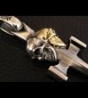 画像9: 18k Gold Skull & Sterling Skull Double Face Square Bottom Dagger Pendant (9)