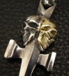 画像11: 18k Gold Skull & Sterling Skull Double Face Square Bottom Dagger Pendant (11)