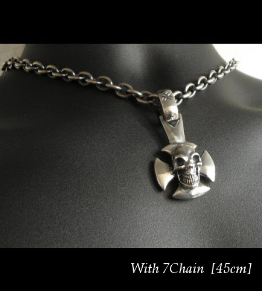 画像9: Skull On Round Cross Pendant (9)