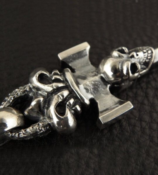 画像10: Crown Single Skull Dagger Square Bottom With Chiseled Loop & H.W.O Pendant (10)