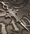 画像3: 3Skull On 2inc Plain Grooved Cross With Single Skull Dagger Pendant (Quarter) (3)