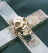 画像10: 10K Gold Skull On Plain Cross Pendant (Half) (10)