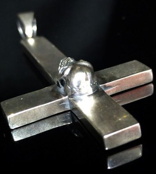 画像5: Skull On Plain Petro Cross Pendant [Half] (5)