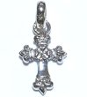 画像3: 1/16  Long 4 Heart Crown Cross With H.W.O Pendant [Platinum finish] (3)