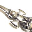 画像5: Half Triple Skull Dagger With Crown Round Bottom Pendant (5)