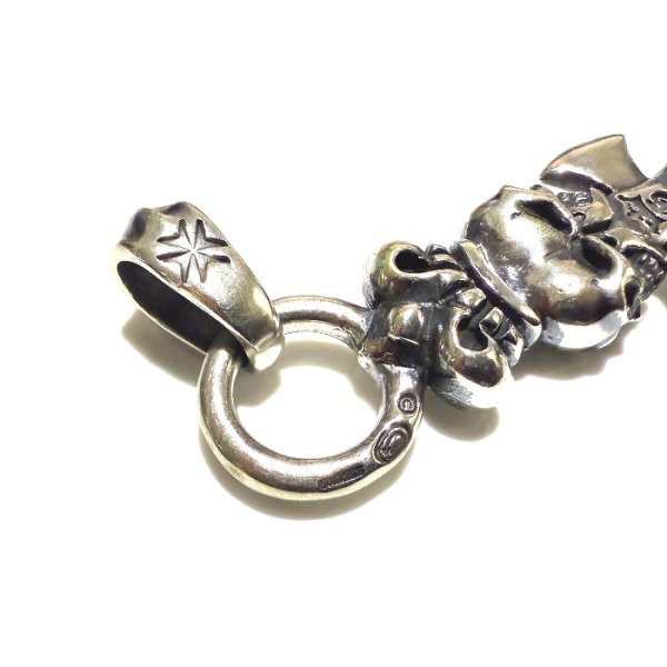 画像4: Half Triple Skull Dagger With Crown Round Bottom Pendant (4)