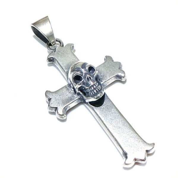 画像1: Skull On Constantin Long Cross Pendant  (1)