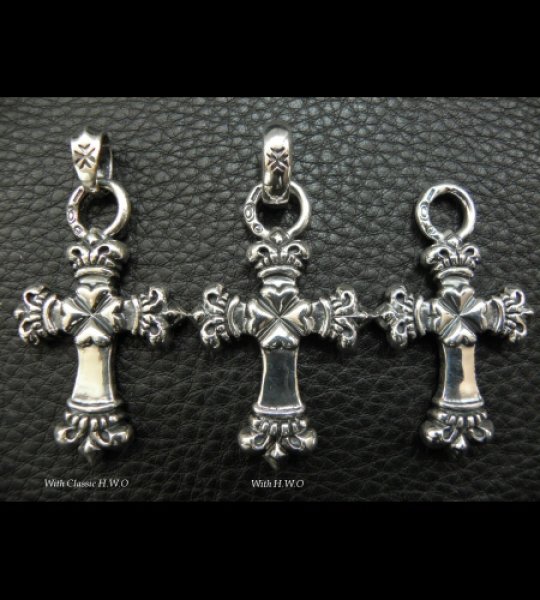 画像10: One Eighth Long 4 Heart Crown Cross With H.W.O Pendant (10)