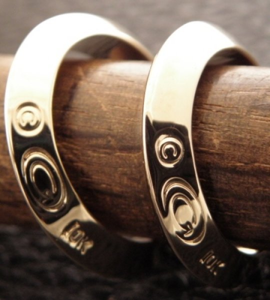 画像6: 10k Gold Half Triangle Wire Bangle Ring (6)