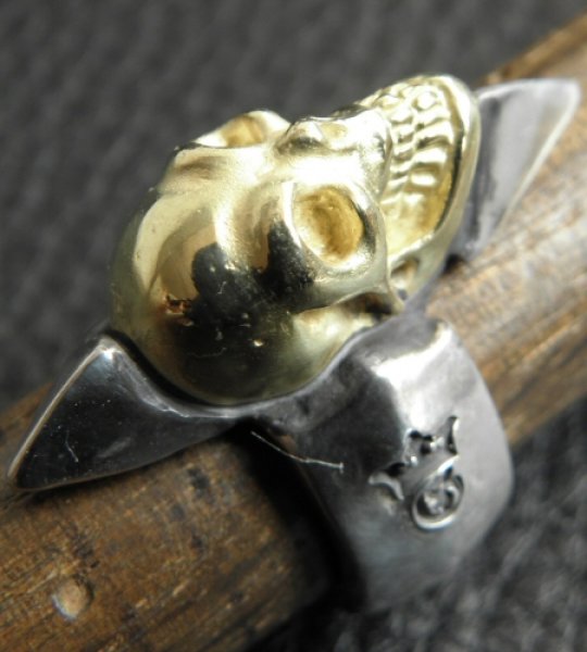 画像12: 18k Gold Skull With Spike Ring (12)