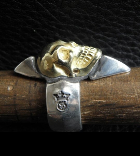 画像7: 18k Gold Skull With Spike Ring (7)