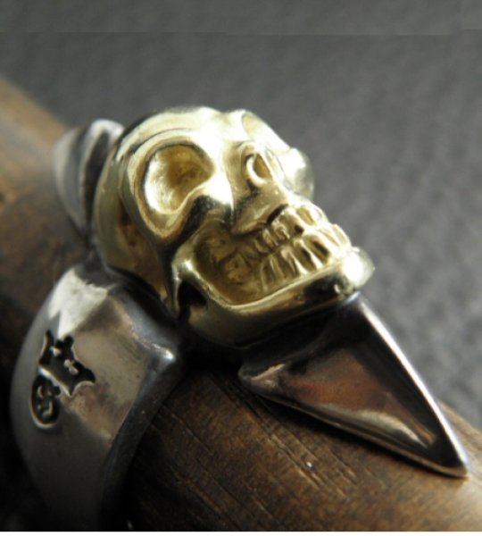 画像15: 18k Gold Skull With Spike Ring (15)