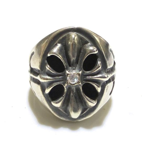 画像8: Cross Oval Signet Ring With CZ Diamond (8)