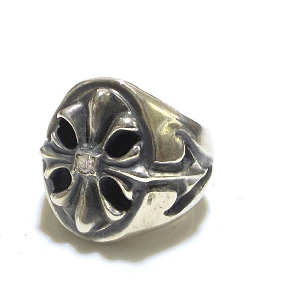 画像7: Cross Oval Signet Ring With CZ Diamond (7)