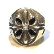 画像1: Cross Oval Signet Ring With CZ Diamond (1)