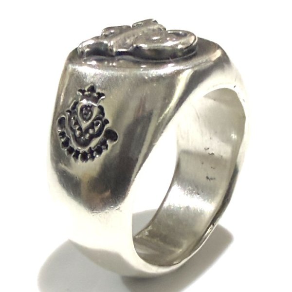 画像2: Raised G & Crown Signet Ring（Slim) (2)