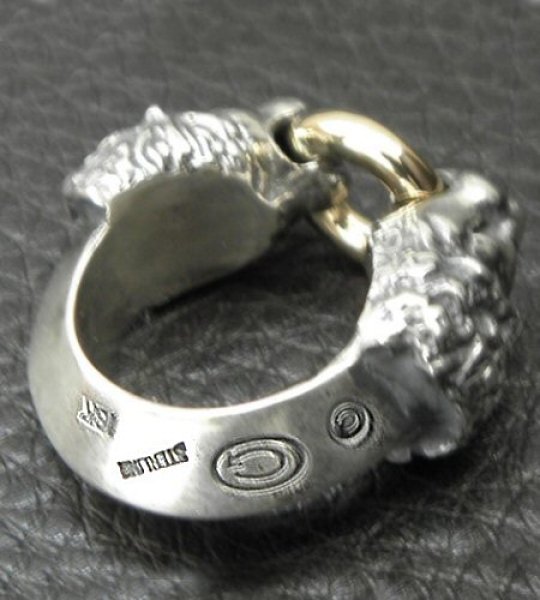 画像5: 18k Gold Ring With Quarter Lion Triangle Wire Bangle Ring (5)