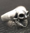 画像10: Old Single Skull Solid Silver Ring (10)