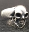 画像4: Old Single Skull Solid Silver Ring (4)