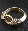 画像5: 10K Gold O-ring With Snake Triangle Wire Bangle Ring (5)